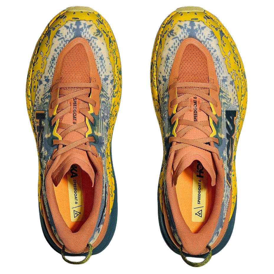 Hoka One One Speedgoat 6 Versatile Comfortable Shock Absorbing Durable Rebound Low Top Running Shoes Men Sneakers Yellow Orange 1147791-TTT