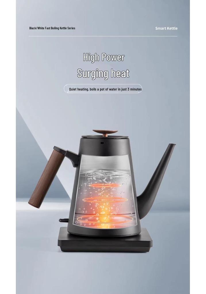 Youmingtang Black & White Electric Kettle: Fast Boiling for Home, Tea Brewing, Water Heating, and Hotel Use.