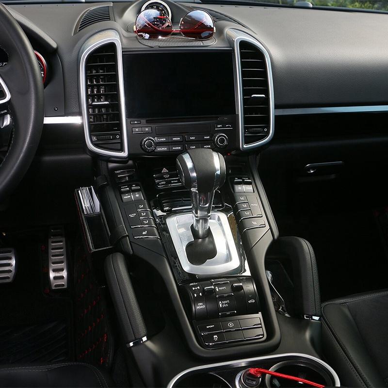 Elegant Interior Retrofit Aluminum Alloy Gear Shift Knob Upgrade Kit Carbon Fiber Leather for Porsche Cayenne 2011-2017