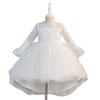 Wedding Flower Girls Dress Toddler Baptism 1st Birthday Dress Baby Girl Clothes Princess Wedding Lace Party Kids Costume T6035