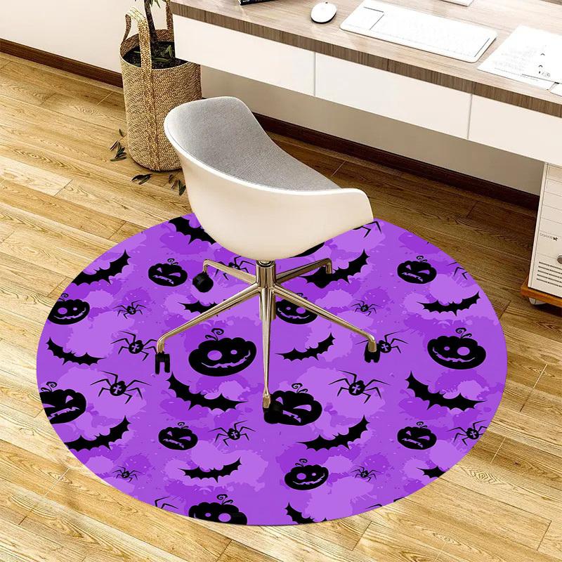 1pc Office Carpet Chair Mats Halloween Pumpkins Bats Spiders Pattern Perfect for Decorating Office Chairs, Living Rooms, Or Bedrooms