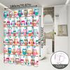 Owl Pattern Shower Curtain With Fun Animal Elements Design To Enhance The Bathroom Space, Shower Partition Curtain