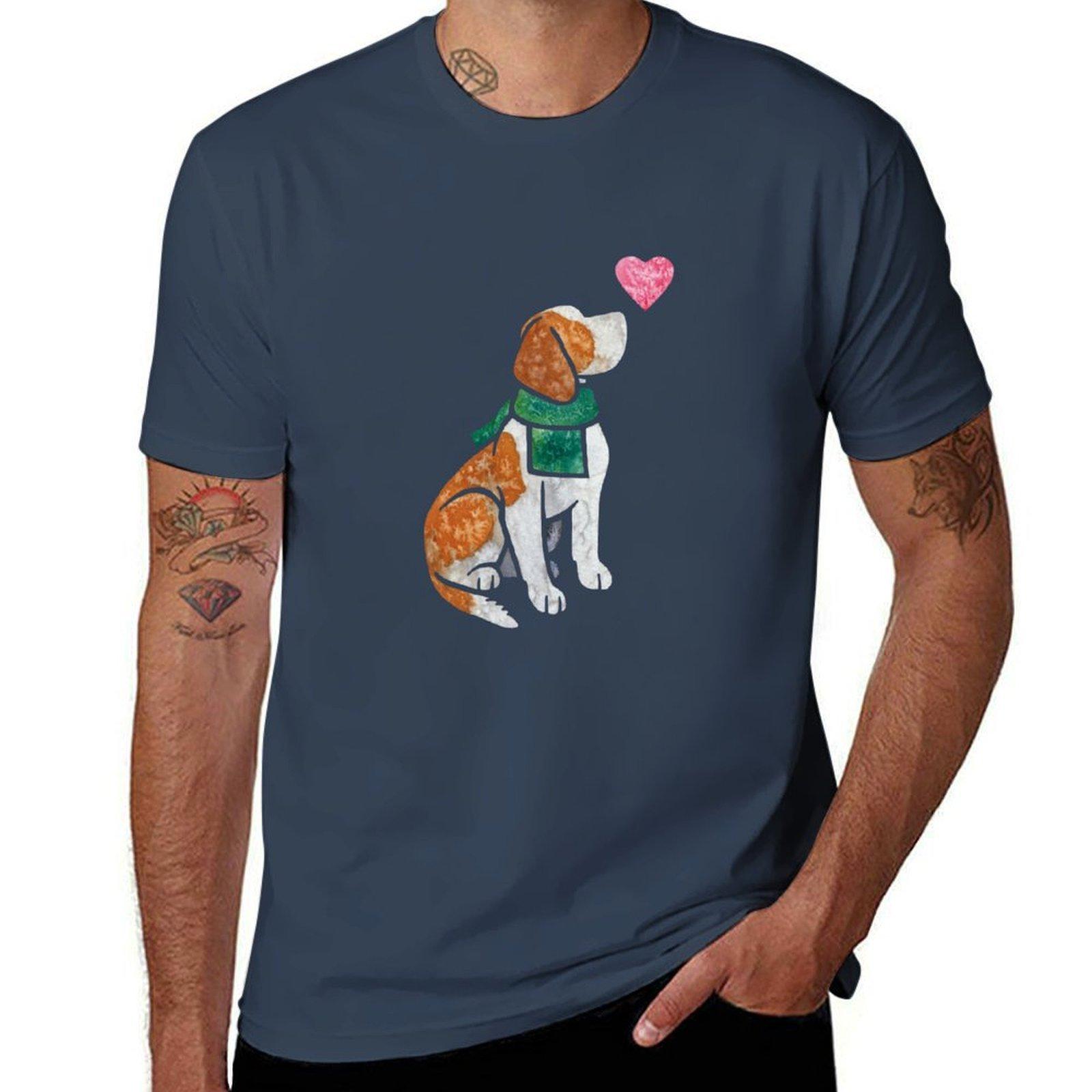 Watercolour Beagle TShirt Soft Casual Short Sleeve Cotton Tee S