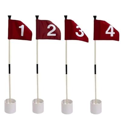 Golf Practice Flag And Hole Cup Set Plastic Construction For Realistic Training