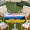 Outdoor Round Table Cover With Nature Print Waterproof Elastic Hem Patio Garden Deck
