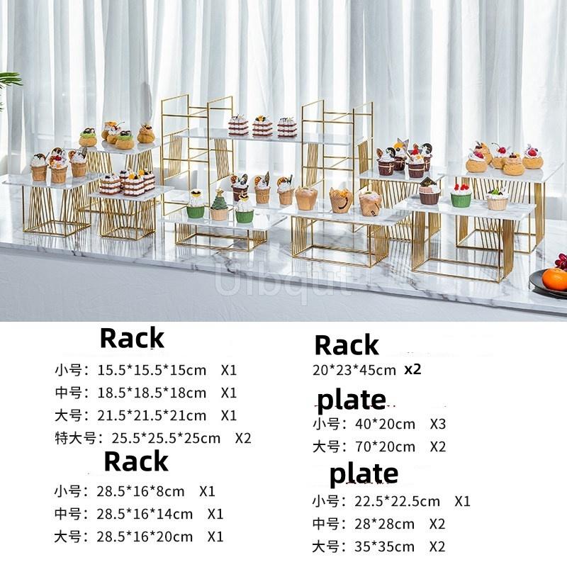 show exhibition Gold Shiny Cake rack sushi Snack Stand ceramic Plate Buffet Banquet Decor Wedding dessert table display holder