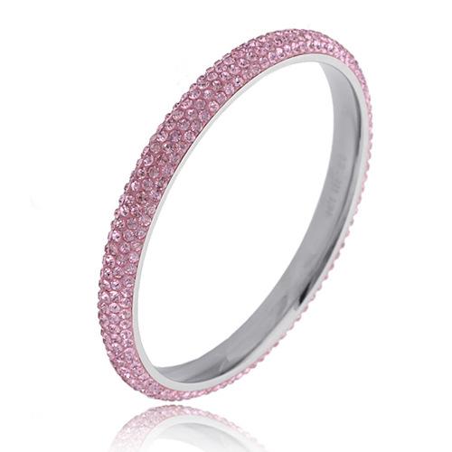 

Новый простой 4-рядный изогнутый женский браслет из нержавеющей стали с цирконом 30 400, женский браслет