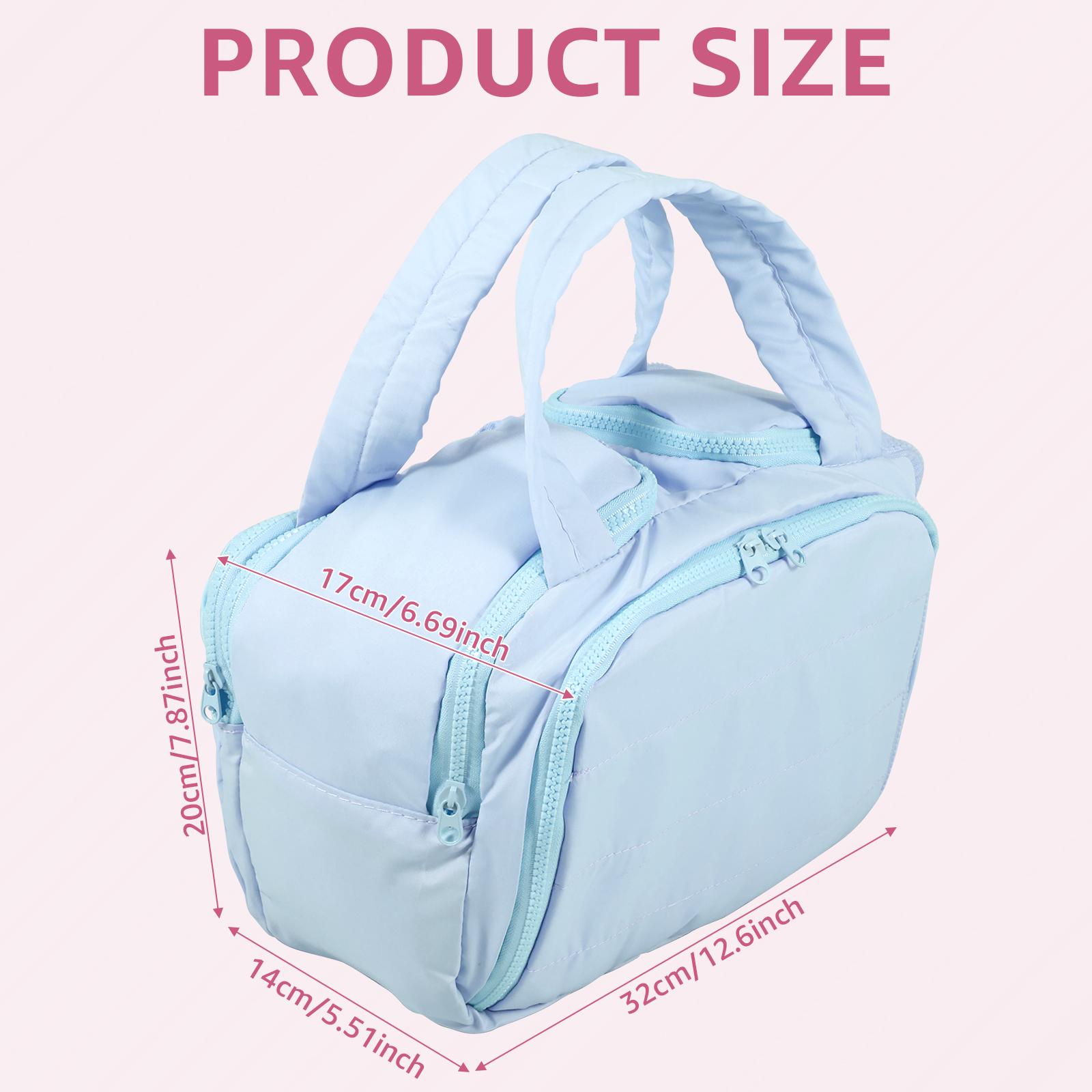 

Travel Makeup Bag Large Travel Toiletry Organizer Dust Proof Waterproof Storage Bag Portable Storage Bags with Handle and Zipper синій