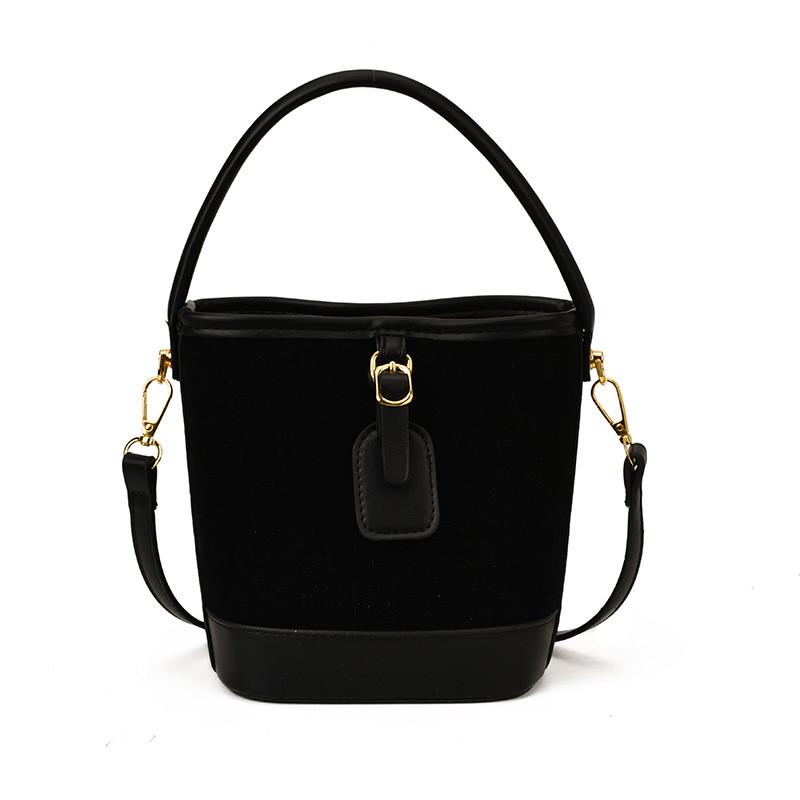 IELGY Ladies Messenger Bag Retro Matte Suede Bucket Bag