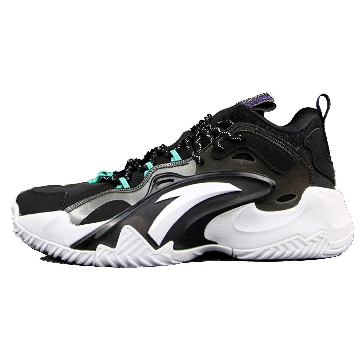 

New Anta Airspace 3 UFO Anti Slip And Wear Resistant Breathable Mid Top Basketball Shoes Men s Black White 112111806-2 41