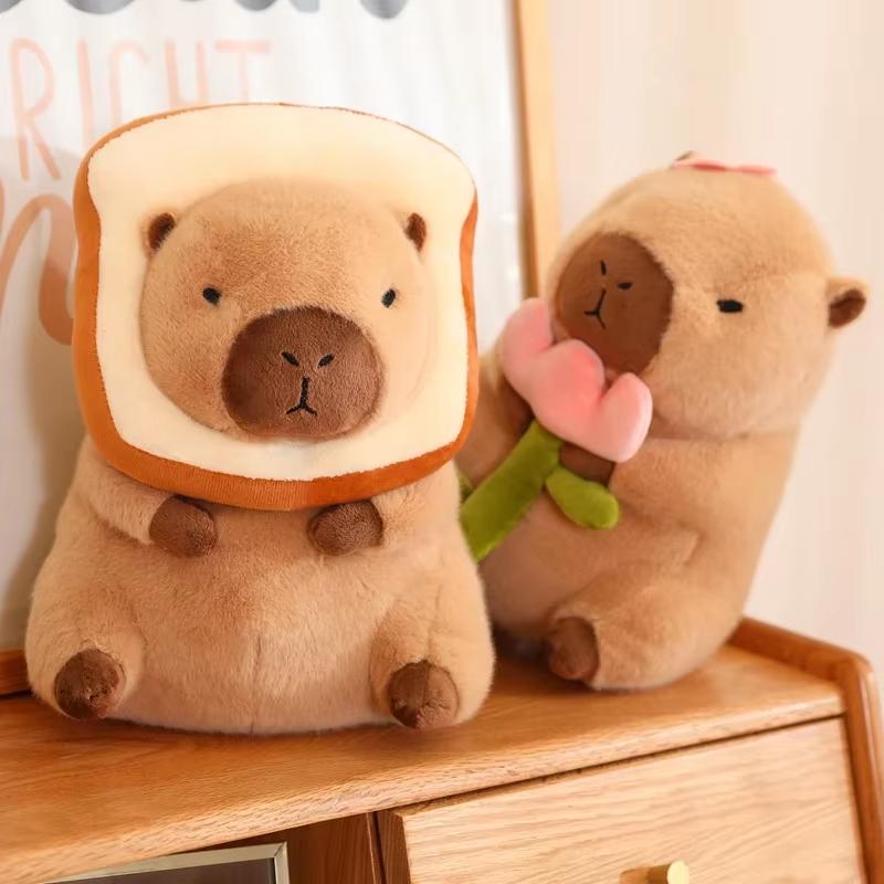 Niedliches Capybara Plüschtier Stofftiere Capibara mit Schildkröten-Rucksack Kapibala Weiche Puppe Kinderspielzeug Geburtstags-Weihnachtsgeschenk
