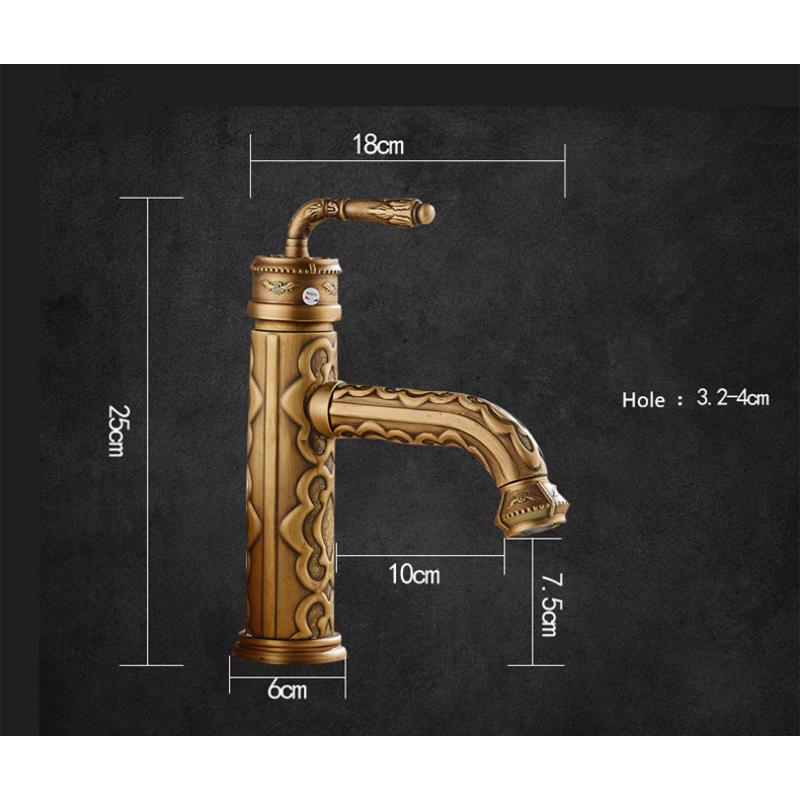 Havza Muslukları Prinç Vintage Antik Banyo Musluk Tek Kolu 360 Derece Döner Borulu Sıcak Soğuk Su batarya Dokunun