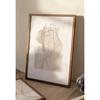 Poster Art Frame A4 Nordic Line Drawing Painting Interior Plant Wood Beige Abstract Stylish Korean (A4 Size Wood-like Frame) 039fr