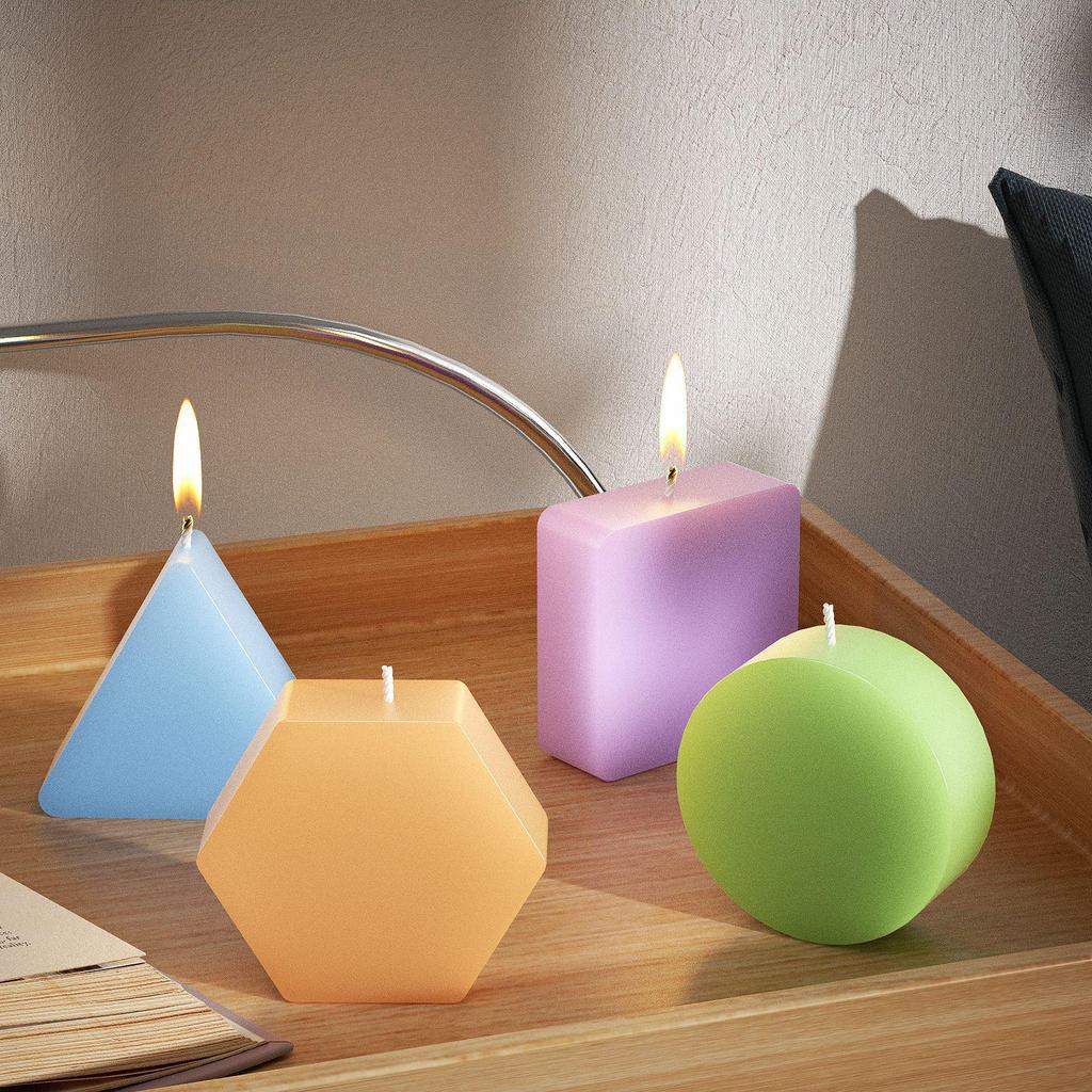 DIY Silicone Mold for Triangle, Square, Circle, Pentagon, Semicircle, Trapezoid, and Cloud Aromatherapy Plaster Candles