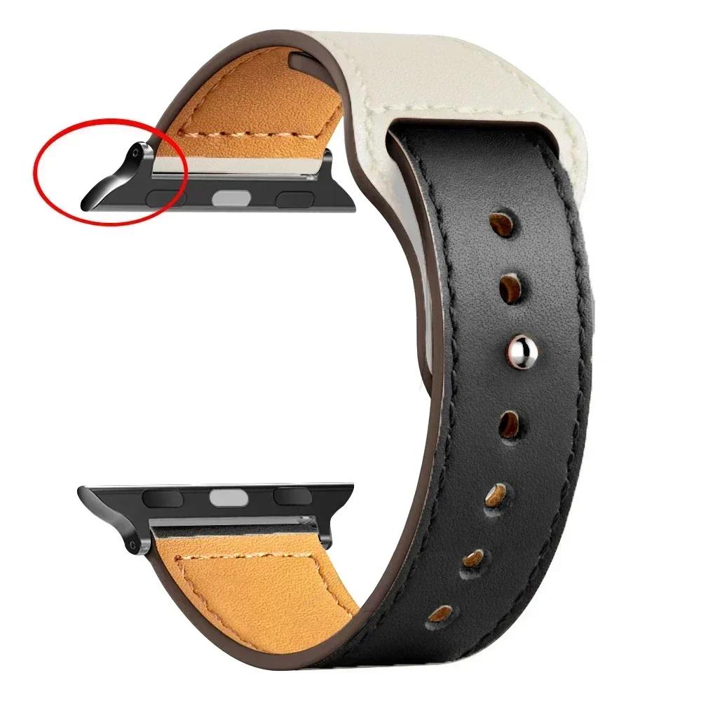 Leather Straps for Apple Watch 10 Band 46mm 42mm 44mm 45mm 49mm 41mm 40mm Correa Bracelet IWatch Series 8 9 3 4 5 6 SE 7 Ultra 2