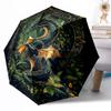 Moonlit Dragon Flight Outdoor Automatic Umbrella Sturdy 8 Rib Durable Plastic Iron Outdoor Daily Use Outdoor Accessory Perfect Gift Friends