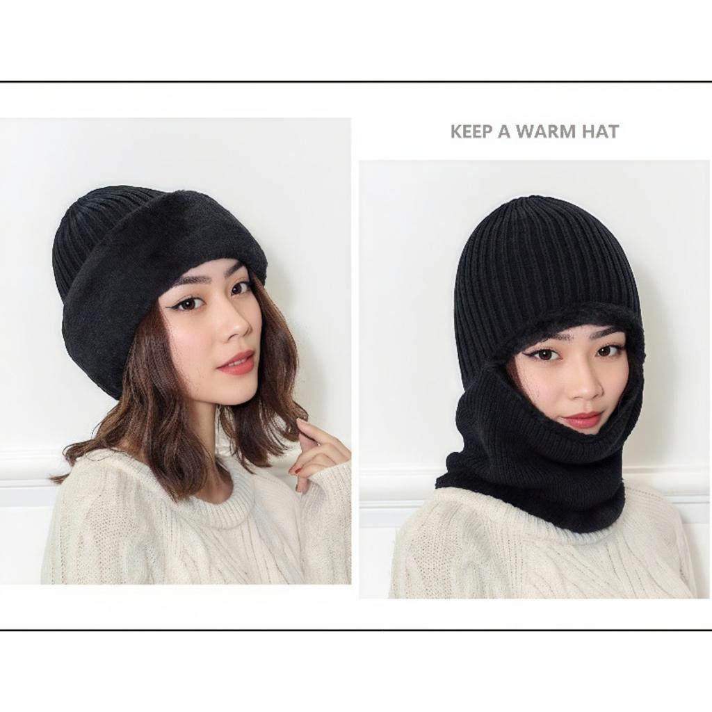 Samt, Verdickt, Winddichte Mütze, Thermomütze, Ohrenschutzmütze, Fahrradmütze, Overall, Strickmütze, Überziehmütze, Mütze mit Maske