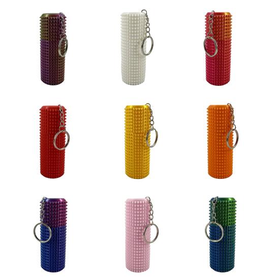 Spiky Grippie Stim Fidget Toy with Keychain Stress Relief 3D Printed Storage Box Pain Stimming Tool Teens Adults Portable Bumpy Roller Sensory Toy