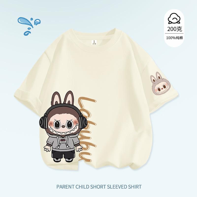 LABUBU Women's and Girls' Popular T-shirt Cute and Comfortable Cartoon Summer Casual Top