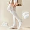 Knee-high Socks for Women In Summer, Thin Solid Color Patchwork Long Pile Socks, Anti-slip Solid Color, Trendy and Versatile Pressure Socks