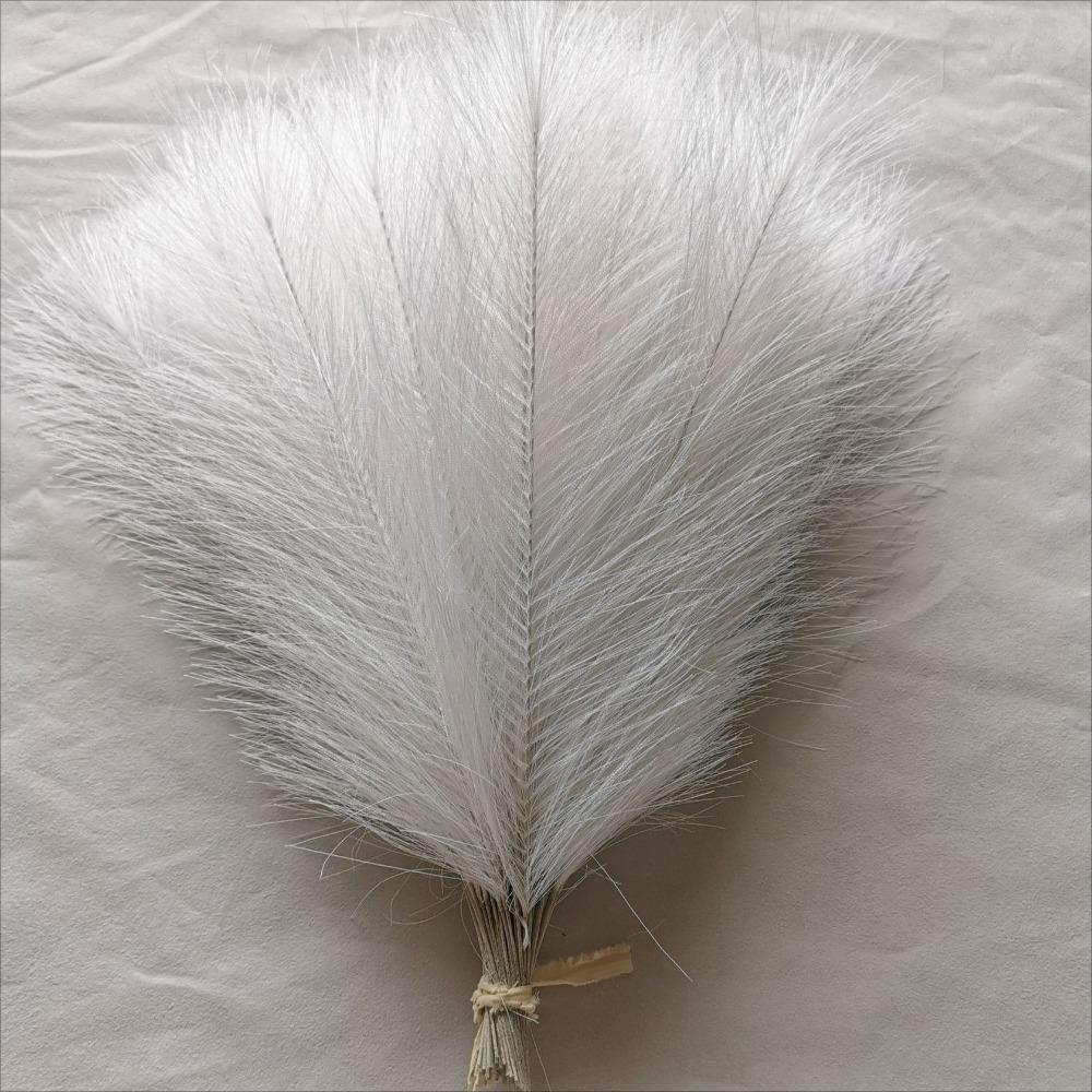 24PCS Brown Faux Pampas Grass White, 56cm Short Artificial Pompous Grass Floral Fake Pompas Grass Branches Vase Filler