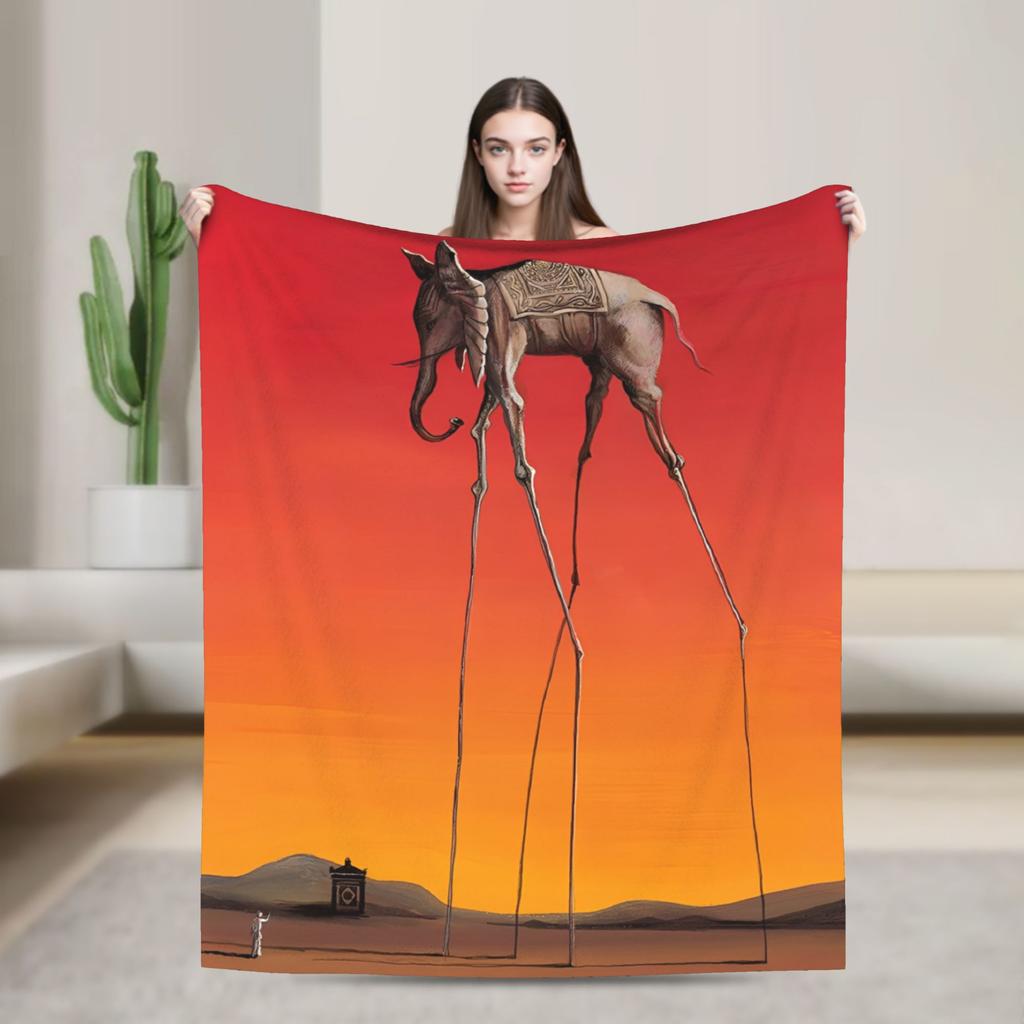 Salvador Dali Spanisches Öl Signiert Mode Decken Surrealistische Szene Fleece Überwurf Mode Decke Schlafzimmer Sofa Dekoration Dünne Tagesdecke Porta