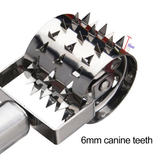 Steak Tenderizer Sharp Needle Design Polished Surface Rustproof Long Handle Comfortable Grip Stainless Steel Heavy-duty Steak Meat