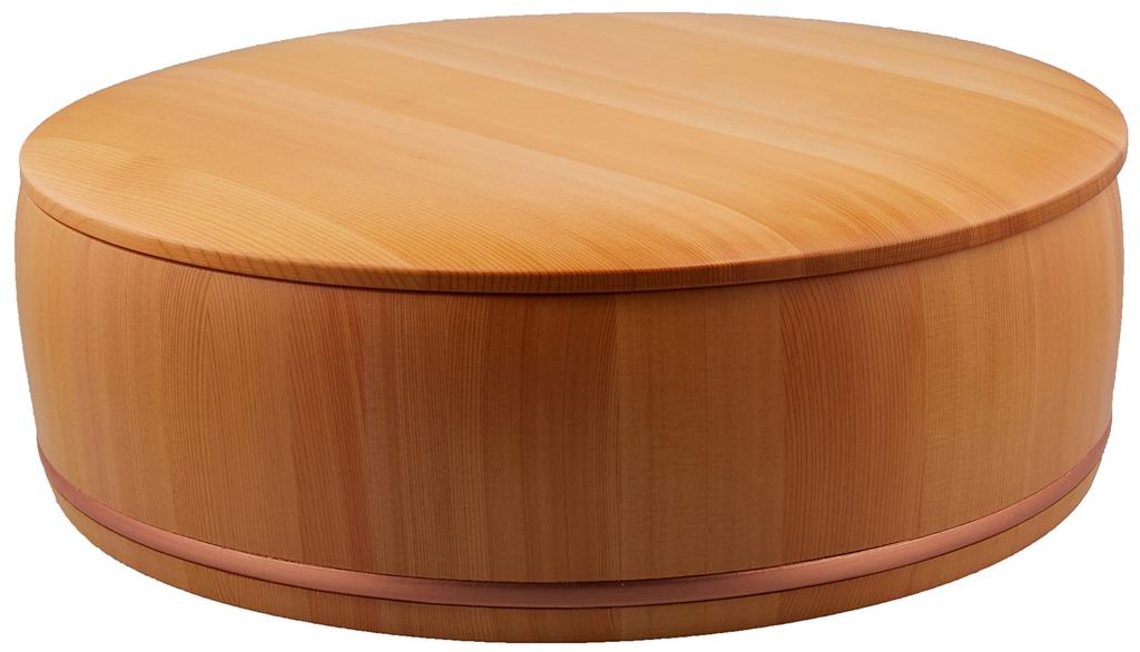 Yamako rice sushi with diameter in wooden beige Japanese-made bowl, pail, taiko, bamboo, lid, HANDAI, 33cm, box, 4156,