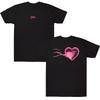 Omar Courtz Pink Heart Motion Tee High Quality Cotton Anime T-shirt Oversize Streetwear Round Neck Short Sleeve Unisex Casual T-shirts summer Clothes