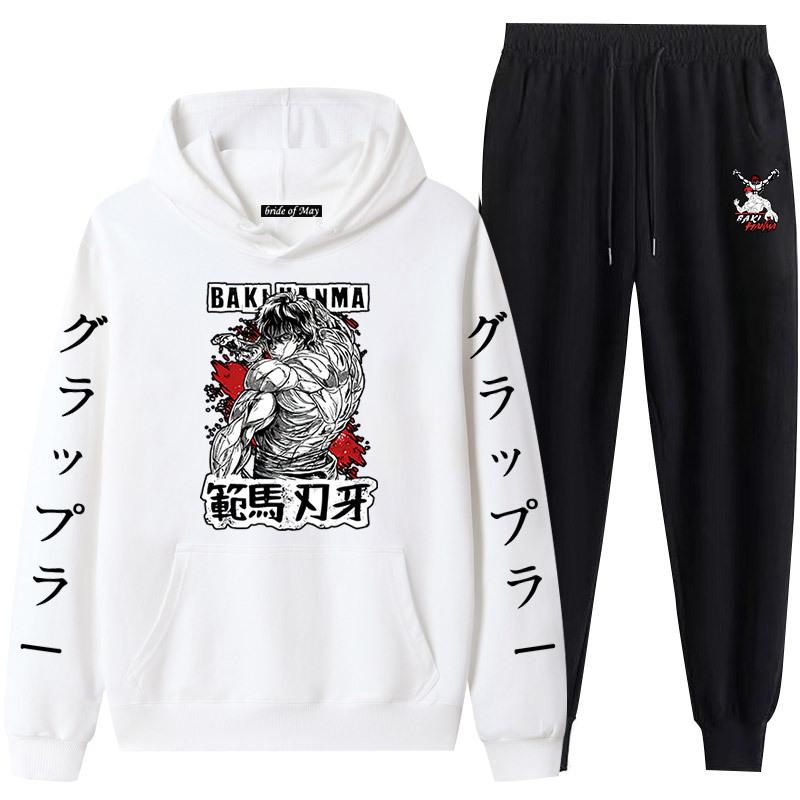 Anime Baki der Grappler Muster Männer der Trainingsanzug Sets Casual Hoodie Und Hosen 2 stücke Sets Mode Sweatshirt Harajuku Pullover