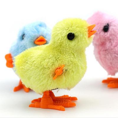 Boneca de corda de pelúcia relógio interativo crianças óculos pintinho caricatura brinquedo presente
