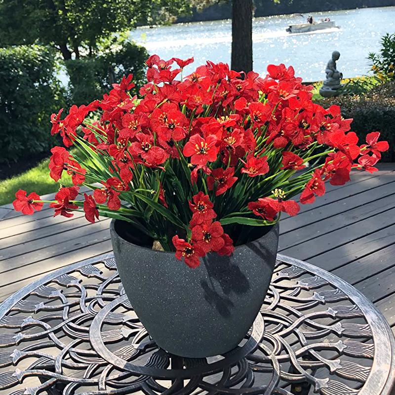 1 Bouquets Artificial Violet Flowers Silk Flowers Fake Grass Plants For Wedding Home Garden Decoration Birthday Xmas Party Decor
