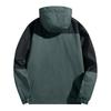 Unisex Lockere Passform Schulterabfall Farbblock Windjacke Mit Kapuze Outdoor Wasserdicht Shell Mantel