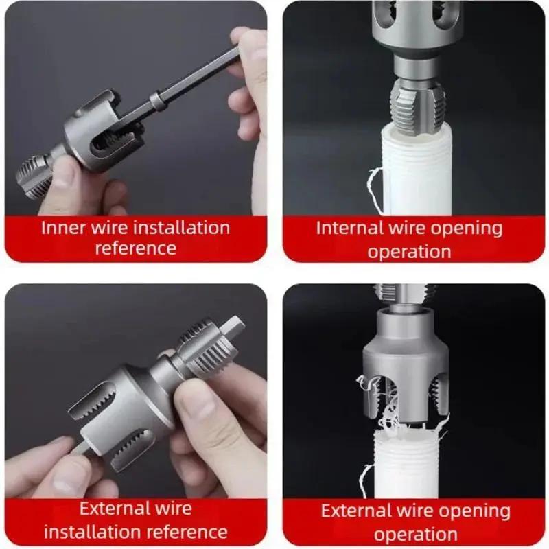 Electric Drill Compatible Pvc Pipe Threader Kit DN15 DN20 Pipe Pvc Pipe Thread Cutting Tool Pprppe Pipe Thread Cutting Tool