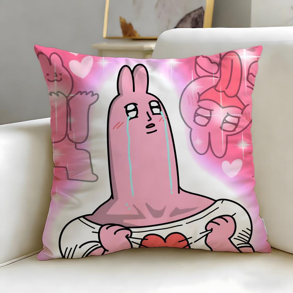 Klassische Cartoon-Freund Hase Kissenbezug Weich Leicht zu Waschen Kissenhülle Vielseitig für Sofa Bett Reisen und Büro
