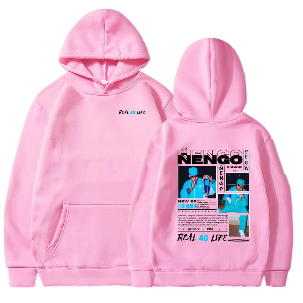 Rapper Nengo Flow Real G4 Life Album Merch Hoody Men's Tops Fashion Oversized Sweatshirt Casual High Quality Fleece Style Hoodie