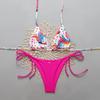 Colorful Graffiti Print Color Block Two-Piece Bikini - Sexy European & American Beachwear