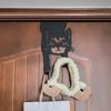 Unique Over The Door Hangers: Black-Coated Metal Hooks. Stylish Storage For Home & Office, Special Gift For Cat Aficionados.