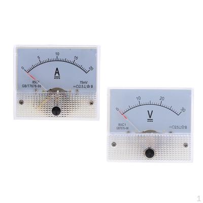 2Pcs DC Ammeter Analog Panel Meter Amp Current Pointer