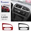 Lcdf1 Real Soft Carbon Fiber Sticker For Leon 2005 2006 2007 2008 2009 2010 2011 2012 LHD RHD Car Instrument AC Panel Accessories