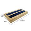 Velvet Square Ring Tray With Bamboo Wood Base 2 Slots Ring And Accessory Display Stand Earrings Jewelry Storage Rack 14.5*7CM