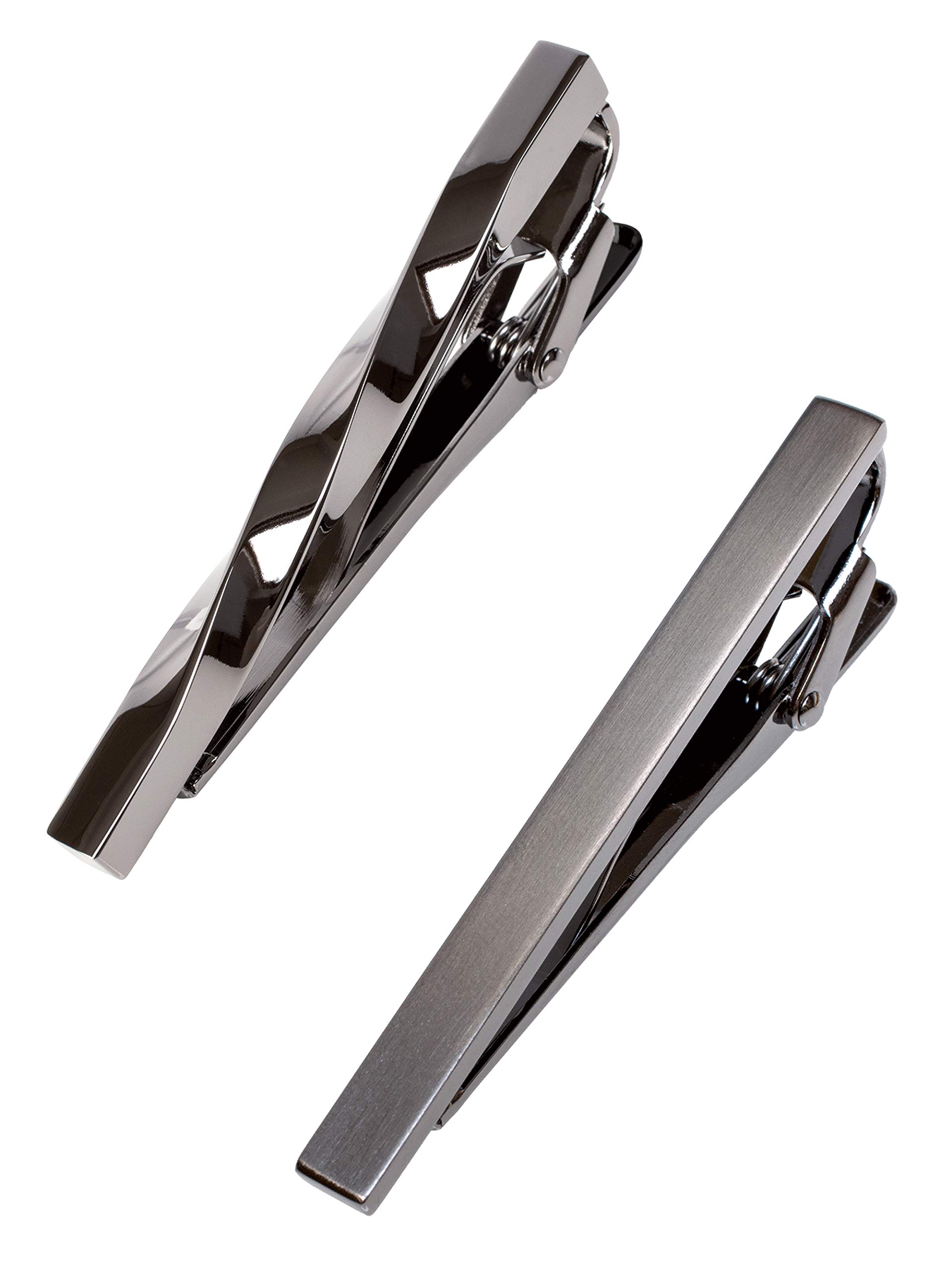

Tie Clip Set of Made in Black Silver [Tabarat] 2, Men s, Japan, (Satena Twist)