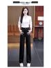 Women's Autumn 2025 High-Waisted Slimming Draped Small Size Straight-Leg Jeans