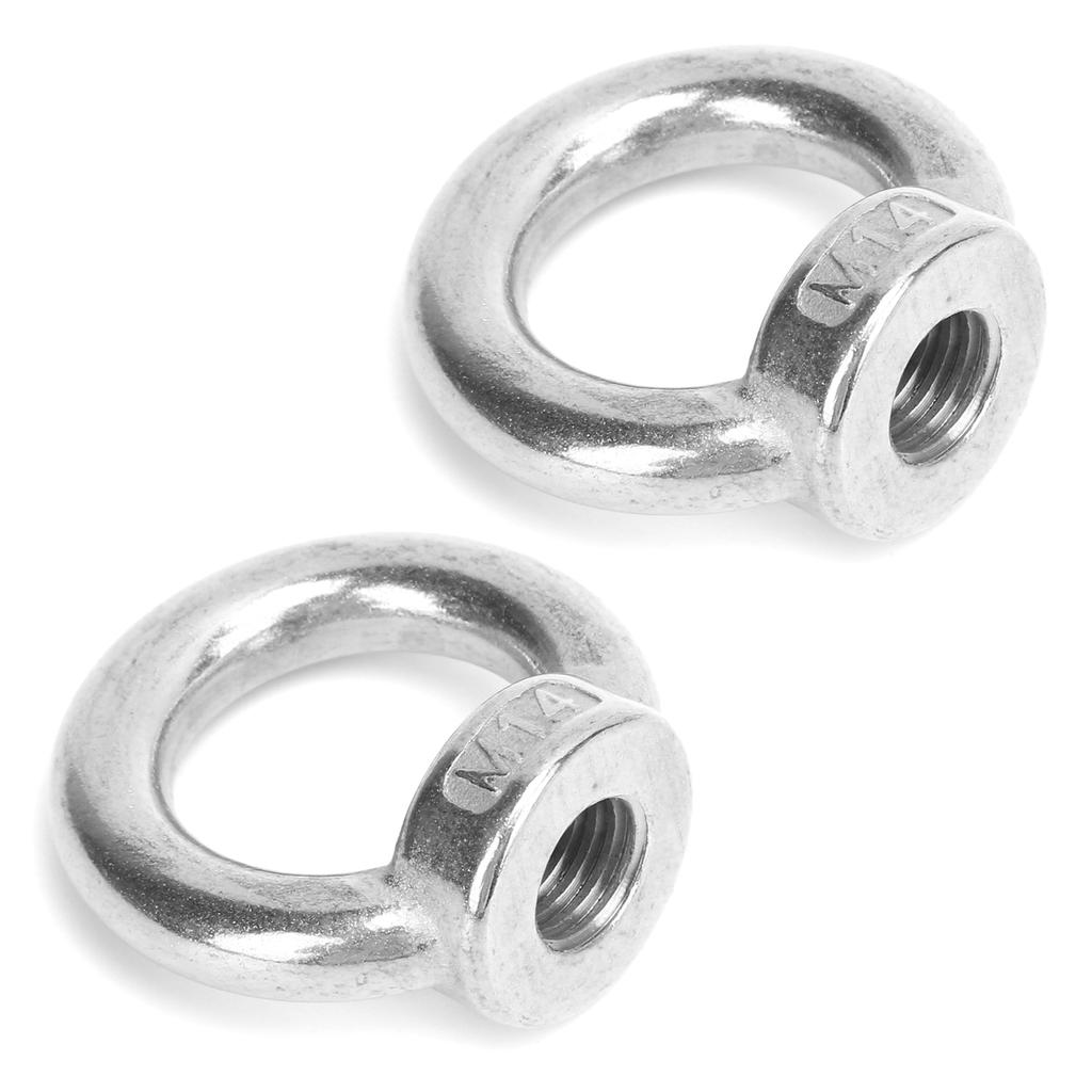 2pcs Lifting Eye Nuts Stainless Steel Outdoor Water Tools for Ocean Industry Yachts SpeedboatsM14