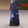 Starry Sky 3D Print New Fashion Long Sleeve Maxi Dress