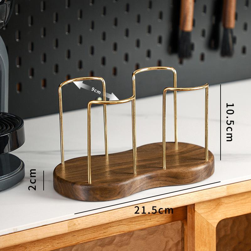 Disposable Cup Storage Holder Modern Walnut Mug Display Stand Organizer Rack Shelf Water Tea Cups Wood Dispenser
