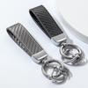 Carbon Fiber Pattern Car Keychain: Creative Anti-Lost Handmade Metal & Leather Men's/Women's Accessory