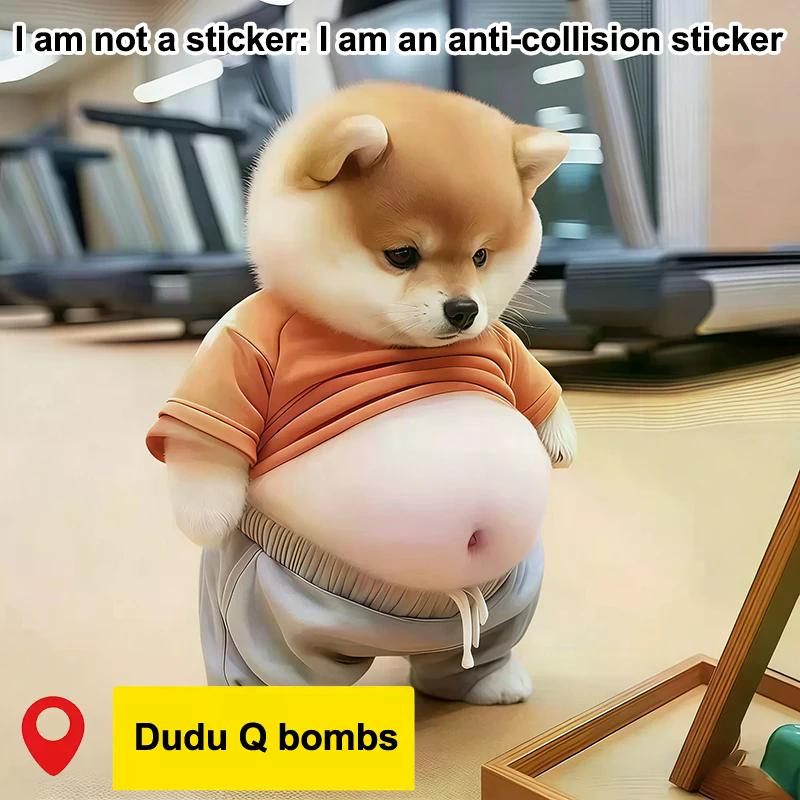1/5Pcs 3D Cute Puppy Sticker Squeezeable Sticker Refrigerator Wall Decoration Silicone Self-adhesive Sticker