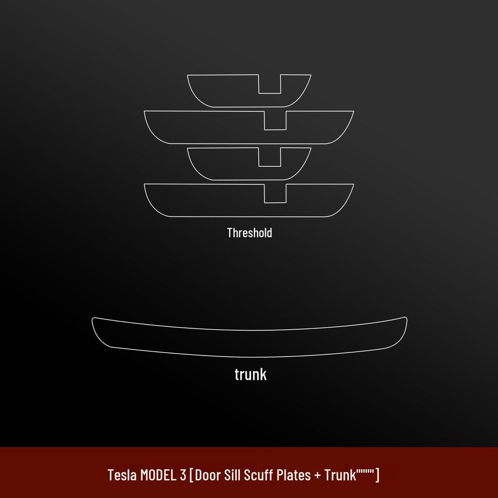 Tesla Model 3 Trunk and Door Sill Anti-Scratch & Refurbishment Film (for 2025)