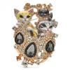 Lovely Cats Brooch Pins Enamel Royal Style Pets Lapel for Women's Clothes Badge Gifts
